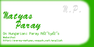 matyas paray business card